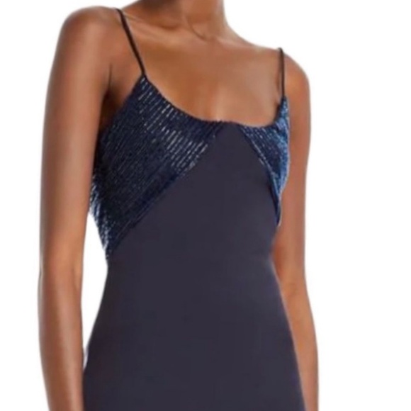 CUSHNIE Embellished Beaded Neckline Bodice Bodycon Cocktail Pencil Midi Dress - Picture 6 of 16